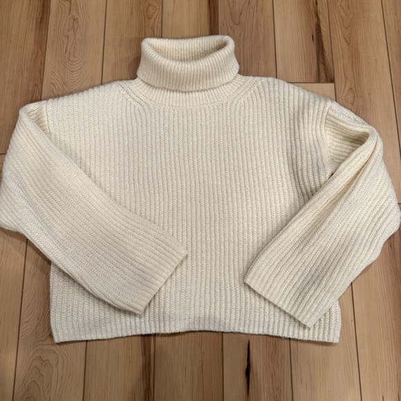 Double Zero Sweaters - Double Zero Women's Turtleneck Cream Sweater